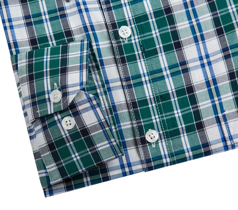 Double Pump Mens Button Down Shirts Cotton Long Sleeve Shirts Regular Fit (SL03A,L) - Image 2